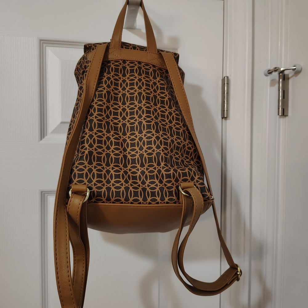 Brown Patterned Backpack - image 3